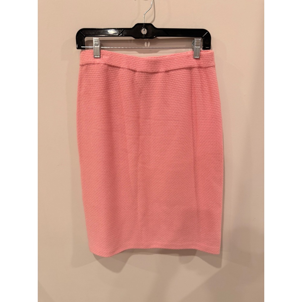 St John Collection Pink Metallic Knit Skirt Vintage Y2K Size 10